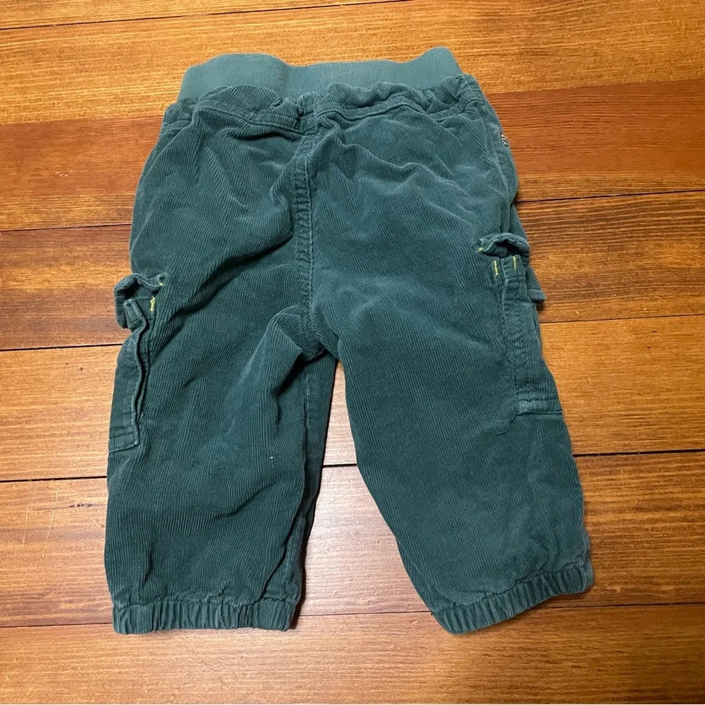 Baby Boden Teal Green Corduroy Cargo Pants Size 6-12 Months